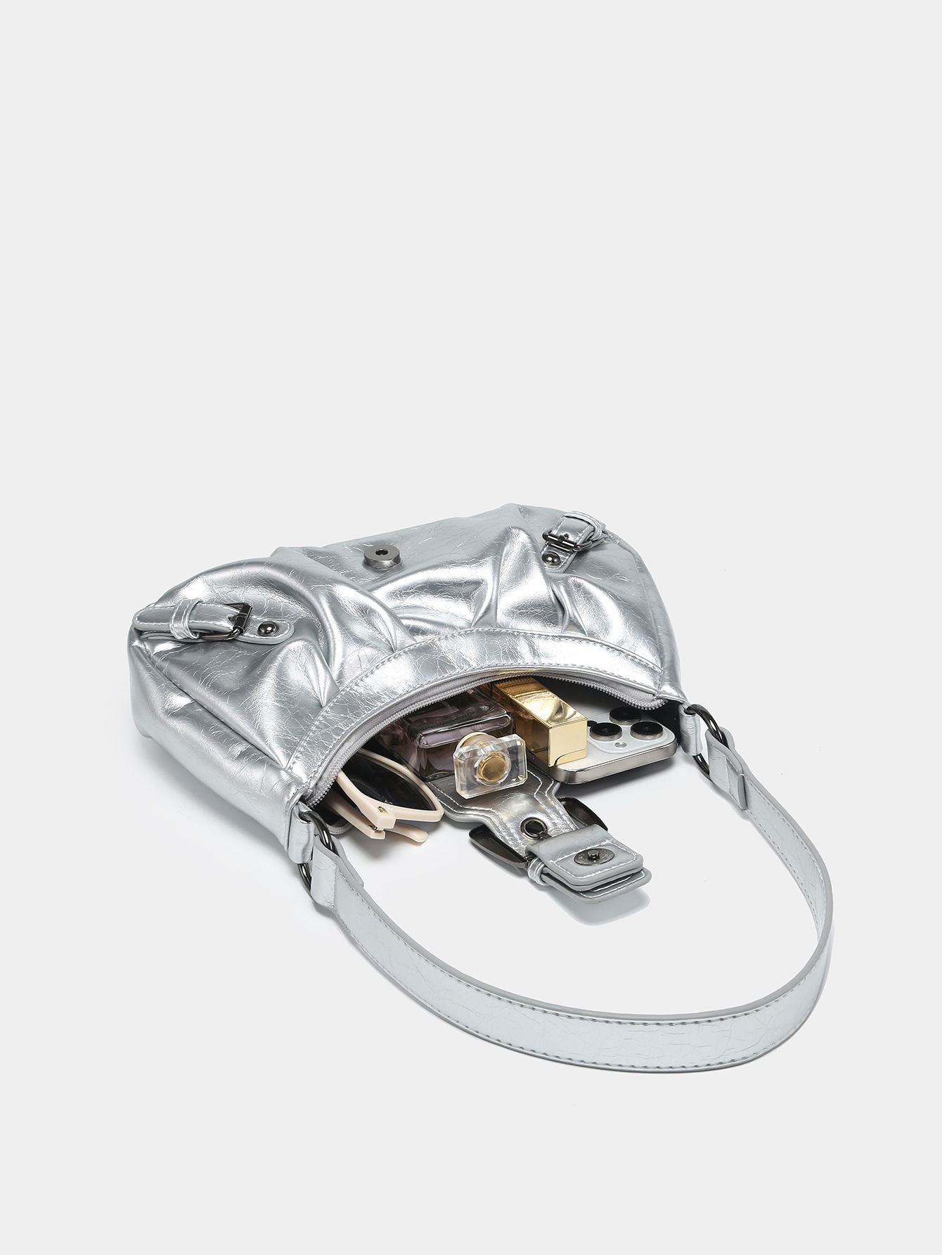 Luxury Y2K Bags - Dames Y2K Tas Geplooide Hobo Rode