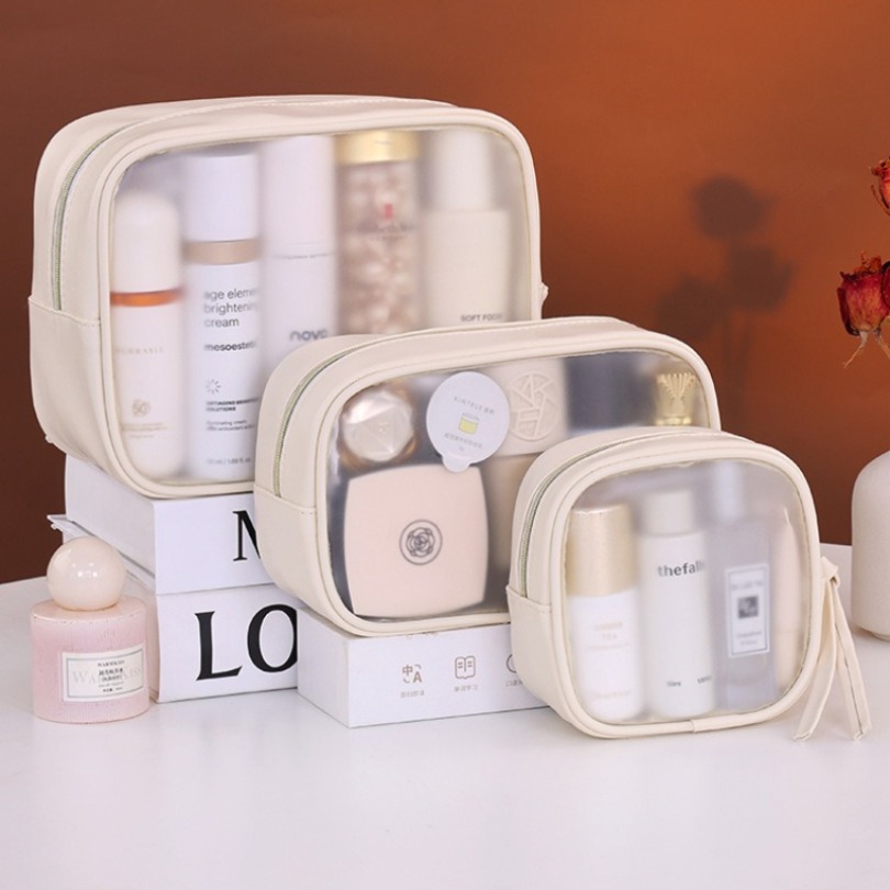 Luxury Bags Consignment - Halftransparante luxe make-up tasjesset, 3-delige grote