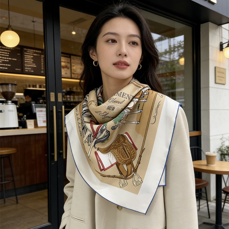 Luxury Bags Hong Kong - 90cm zijden sjaal luxe vierkante bandana's