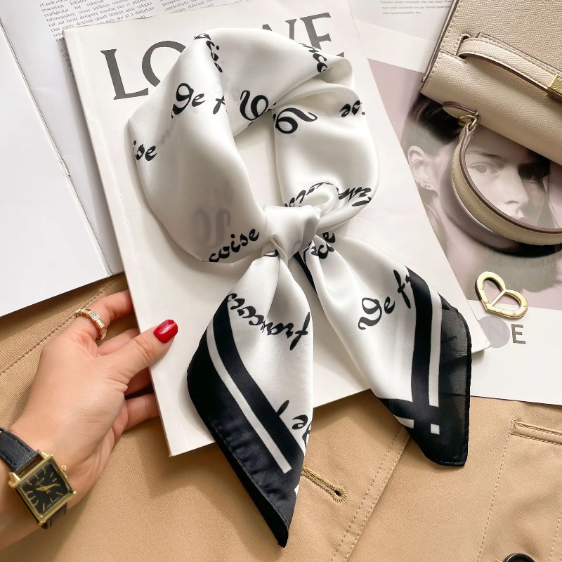 Luxury Bags Online - Vrouwen Luxe Zijde Satijn Vierkante Sjaal