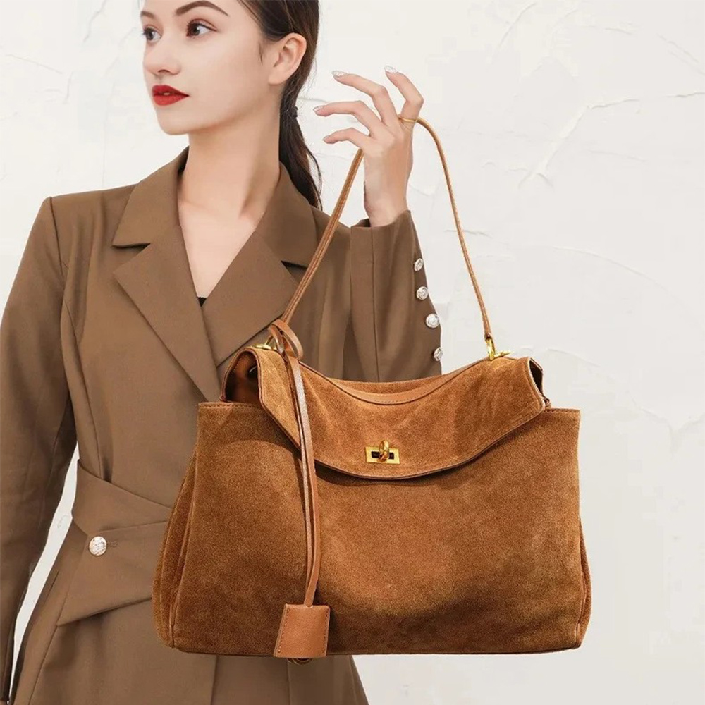 Herfst Winter Dames Suède Echt - Luxury Tote Bags With Zipper recensie en prijs