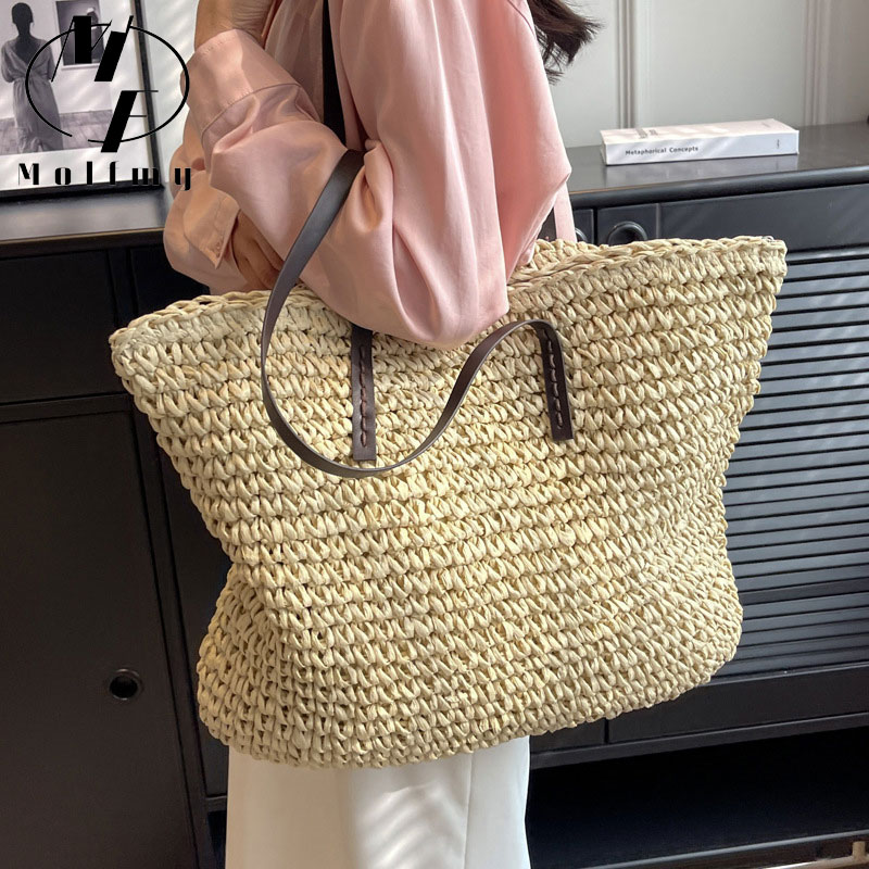 Strooien geweven draagtassen,  - Luxury Tote Bags With Zipper recensie en prijs