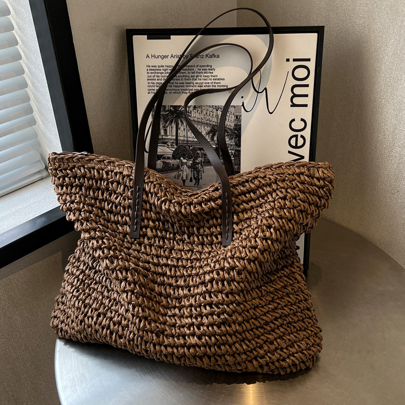 Strooien geweven draagtassen,  - Luxury Tote Bags With Zipper recensie en prijs